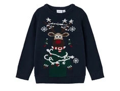 Name It dark sapphire jul strikbluse